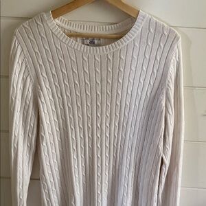 Croft & Barrow White Cable Knit Sweater